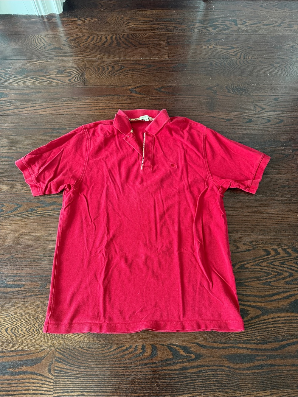 Burberry Men's Red Polo Shirt - Classic Short Sleeve